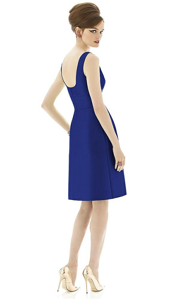 Back View - Cobalt Blue Alfred Sung Bridesmaid Dress D654