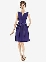 Front View Thumbnail - Grape Alfred Sung Bridesmaid Dress D654