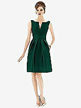 Front View Thumbnail - Hunter Green Alfred Sung Bridesmaid Dress D654