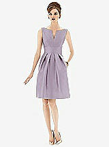 Front View Thumbnail - Lilac Haze Alfred Sung Bridesmaid Dress D654