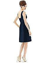 Rear View Thumbnail - Midnight Navy Alfred Sung Bridesmaid Dress D654