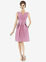 Front View Thumbnail - Powder Pink Alfred Sung Bridesmaid Dress D654