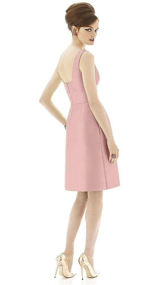 Back View - Rose - PANTONE Rose Quartz Alfred Sung Bridesmaid Dress D654