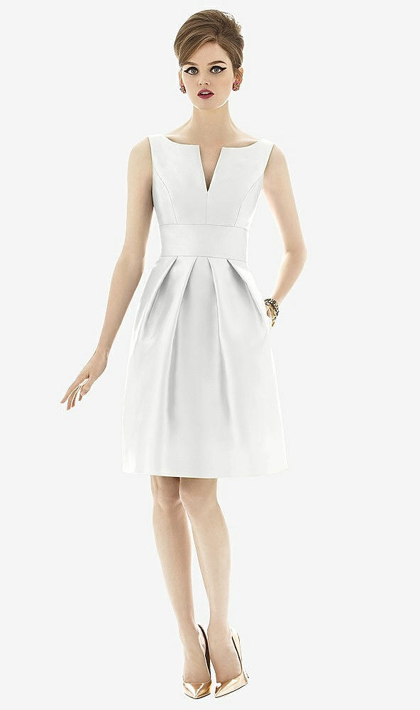 Front View - White Alfred Sung Bridesmaid Dress D654