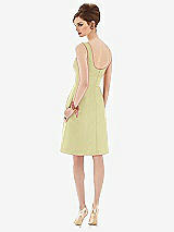 Rear View Thumbnail - Butter Yellow Cocktail Sleeveless Satin Twill Dress