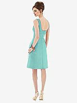 Rear View Thumbnail - Coastal Cocktail Sleeveless Satin Twill Dress