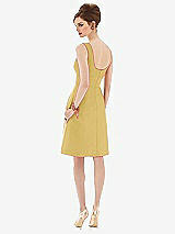 Rear View Thumbnail - Maize Cocktail Sleeveless Satin Twill Dress