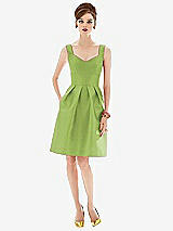 Front View Thumbnail - Mojito Cocktail Sleeveless Satin Twill Dress