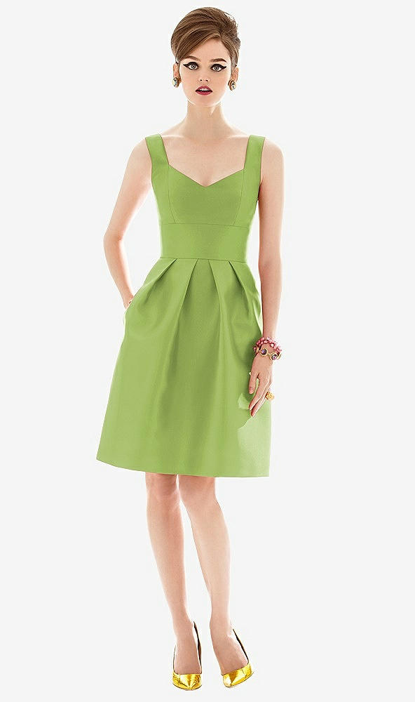 Front View - Mojito Cocktail Sleeveless Satin Twill Dress