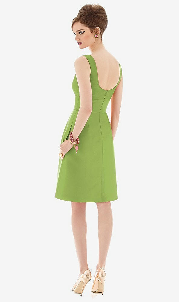 Back View - Mojito Cocktail Sleeveless Satin Twill Dress