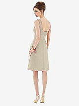 Rear View Thumbnail - Champagne Cocktail Sleeveless Satin Twill Dress