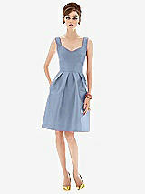 Front View Thumbnail - Cloudy Cocktail Sleeveless Satin Twill Dress