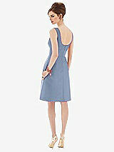 Rear View Thumbnail - Cloudy Cocktail Sleeveless Satin Twill Dress