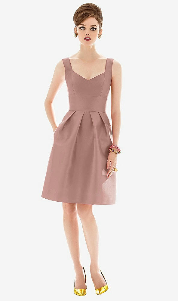 Front View - Neu Nude Cocktail Sleeveless Satin Twill Dress