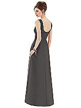 Rear View Thumbnail - Caviar Gray Alfred Sung Bridesmaid Dress D659