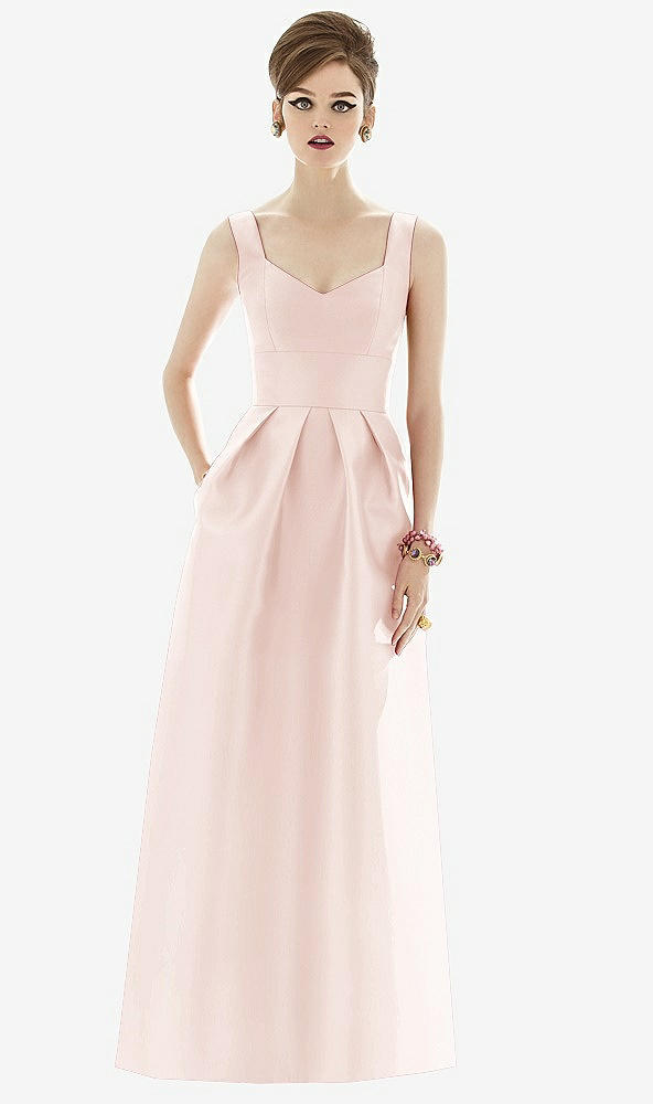 Front View - Blush Alfred Sung Bridesmaid Dress D659