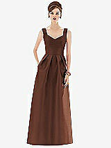 Front View Thumbnail - Cognac Alfred Sung Bridesmaid Dress D659