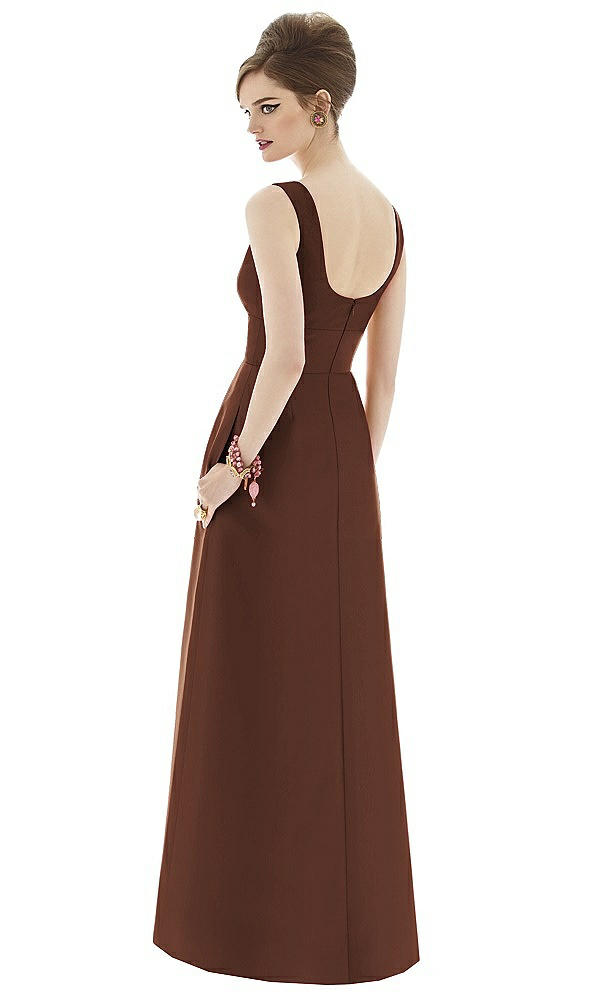 Back View - Cognac Alfred Sung Bridesmaid Dress D659