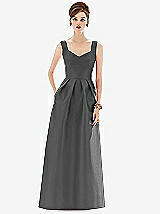 Front View Thumbnail - Gunmetal Alfred Sung Bridesmaid Dress D659