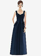 Front View Thumbnail - Midnight Navy Alfred Sung Bridesmaid Dress D659