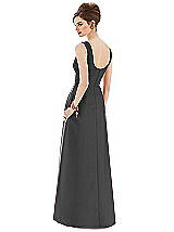 Rear View Thumbnail - Pewter Alfred Sung Bridesmaid Dress D659