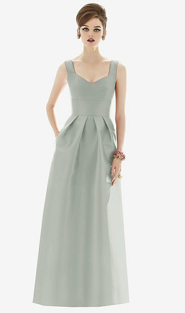 Front View - Willow Green Alfred Sung Bridesmaid Dress D659