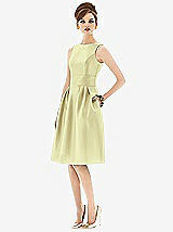 Front View Thumbnail - Butter Yellow Alfred Sung Open Back Cocktail Dress D660