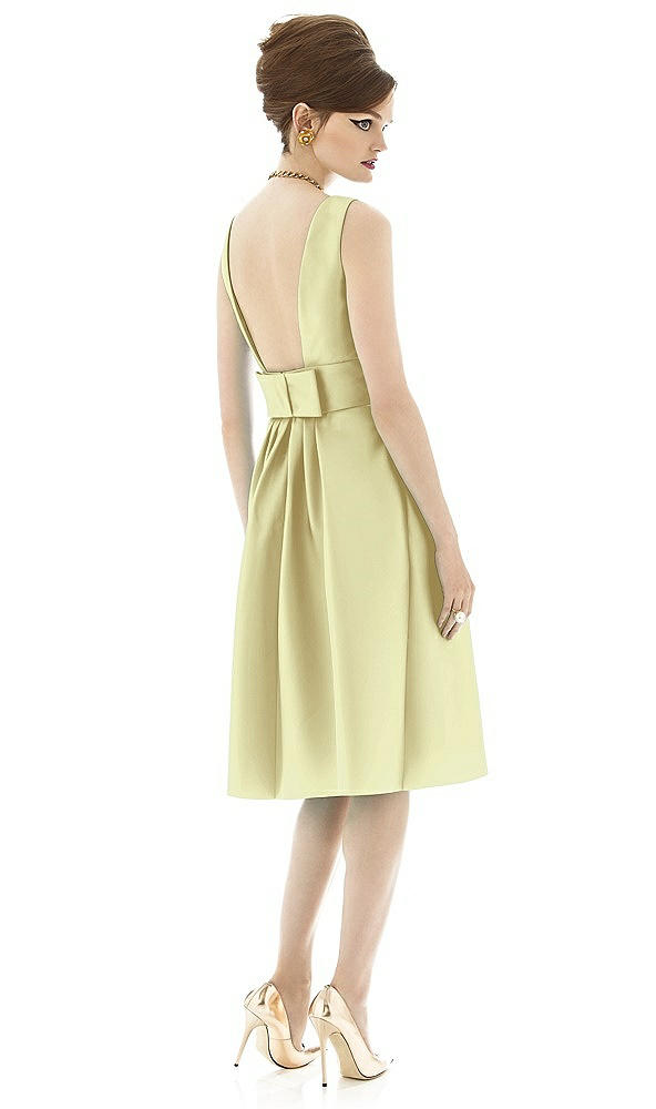 Back View - Butter Yellow Alfred Sung Open Back Cocktail Dress D660