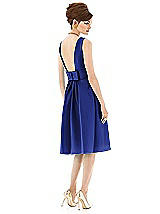 Rear View Thumbnail - Cobalt Blue Alfred Sung Open Back Cocktail Dress D660