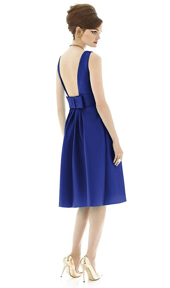 Back View - Cobalt Blue Alfred Sung Open Back Cocktail Dress D660