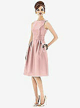 Front View Thumbnail - Rose - PANTONE Rose Quartz Alfred Sung Open Back Cocktail Dress D660