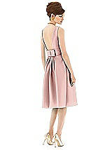 Rear View Thumbnail - Rose - PANTONE Rose Quartz Alfred Sung Open Back Cocktail Dress D660