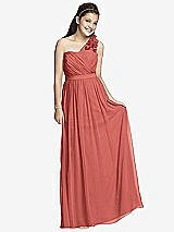 Front View Thumbnail - Coral Pink Junior Bridesmaid Dress JR526