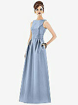 Front View Thumbnail - Cloudy Alfred Sung Open Back Satin Twill Gown D661