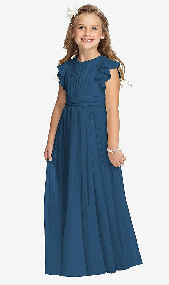 Front View - Dusk Blue Flower Girl Dress FL4038