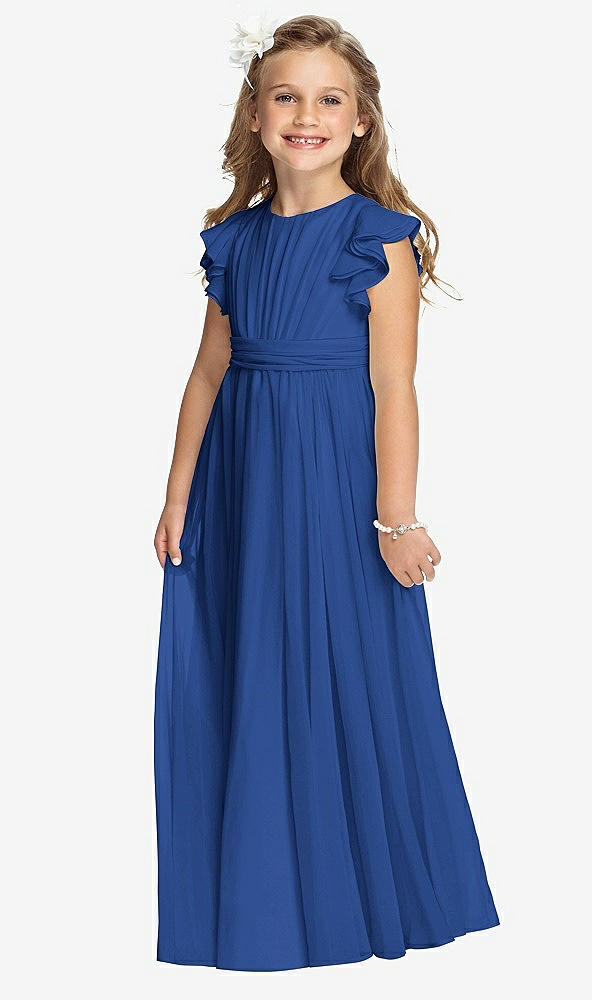 Front View - Classic Blue Flower Girl Dress FL4038