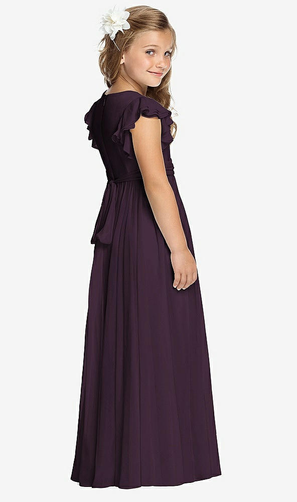 Back View - Aubergine Flower Girl Dress FL4038