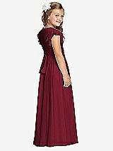 Rear View Thumbnail - Burgundy Flower Girl Dress FL4038