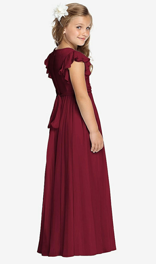 Back View - Burgundy Flower Girl Dress FL4038