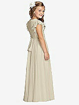 Rear View Thumbnail - Champagne Flower Girl Dress FL4038