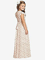 Rear View Thumbnail - Coquette Floral Print Flower Girl Dress FL4038