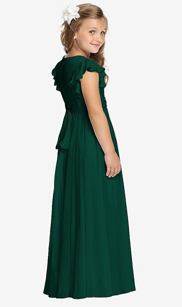 Back View - Hunter Green Flower Girl Dress FL4038