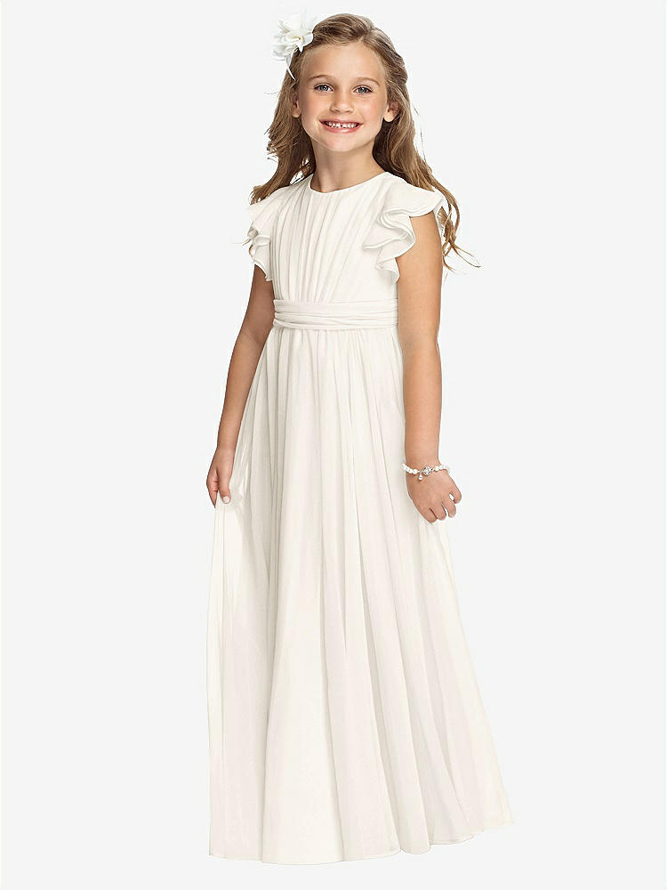 Dessy size 5 white light ivory flower girl communion store dress formal