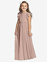 Front View Thumbnail - Neu Nude Flower Girl Dress FL4038