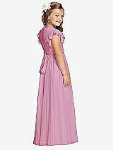 Rear View Thumbnail - Powder Pink Flower Girl Dress FL4038