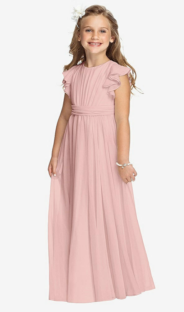 Front View - Rose - PANTONE Rose Quartz Flower Girl Dress FL4038