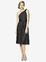 Front View Thumbnail - Graphite Twist Wrap Convertible Cocktail Dress