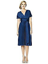 Alt View 1 Thumbnail - Estate Blue Twist Wrap Convertible Cocktail Dress