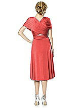 Alt View 2 Thumbnail - Perfect Coral Twist Wrap Convertible Cocktail Dress