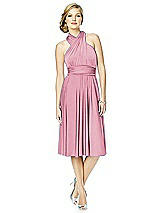 Alt View 3 Thumbnail - Sea Pink Twist Wrap Convertible Cocktail Dress